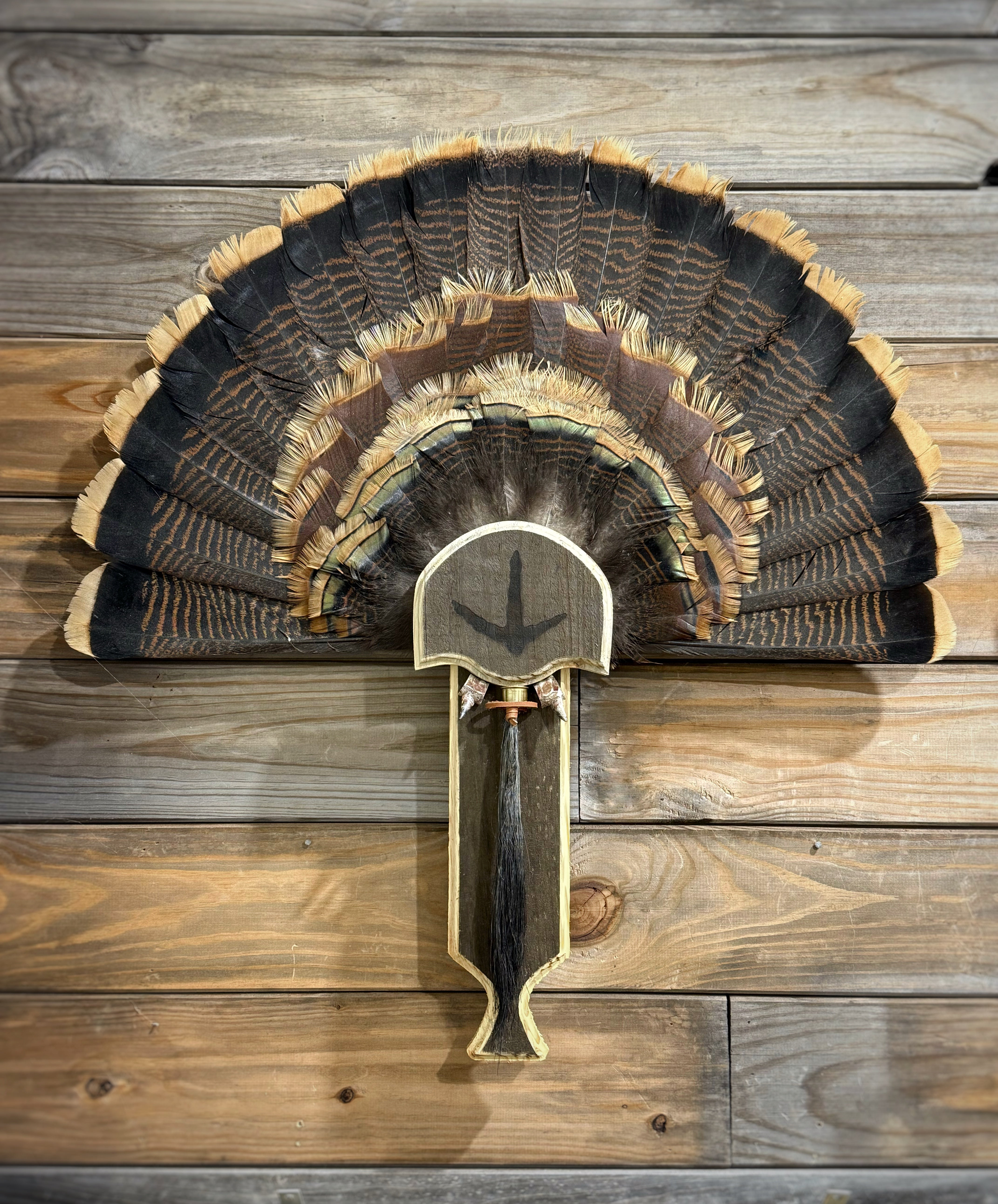 Turkey Fan Plaque (Box Call) (Barnwood)