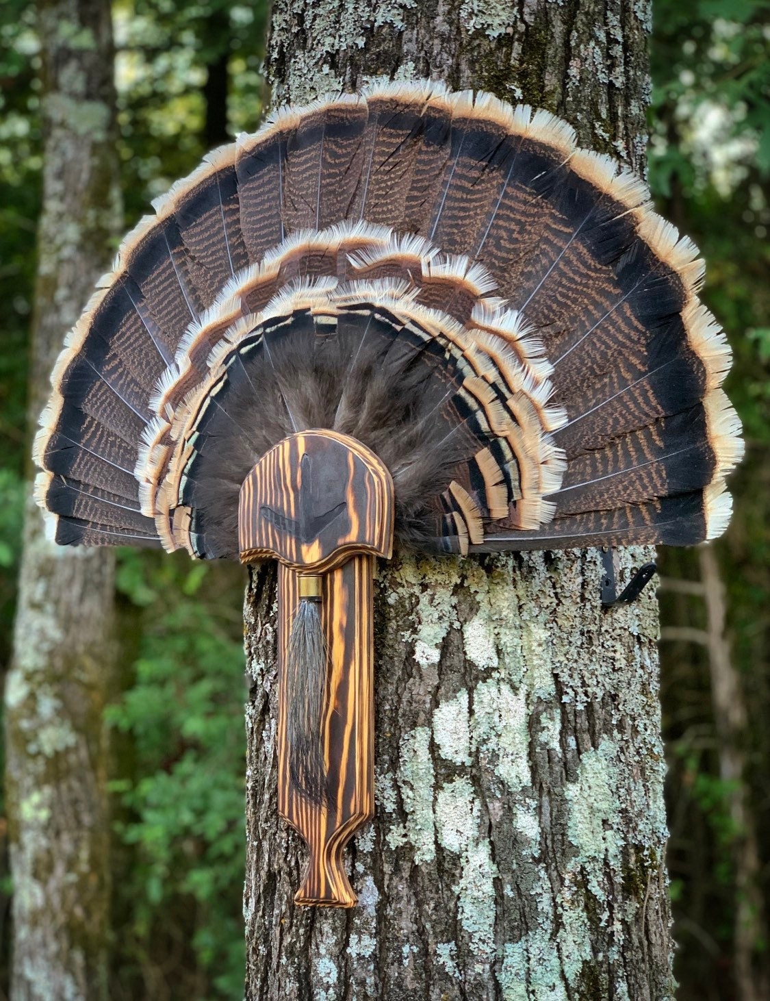 Turkey Fan Plaque (Box Call) (Burnt Finish)