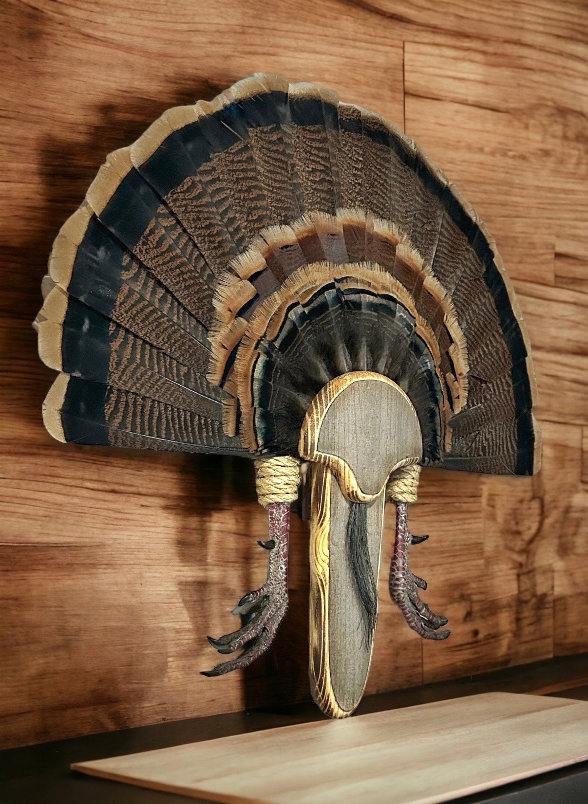Barnwood Turkey Fan Plaque