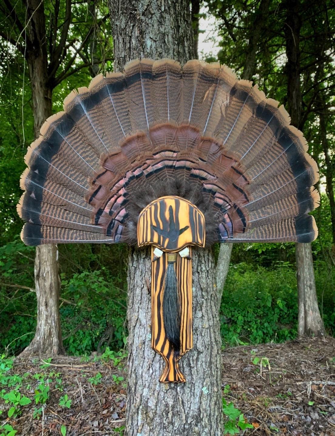 Turkey Fan Plaque (Box Call) (Lighter Stain)