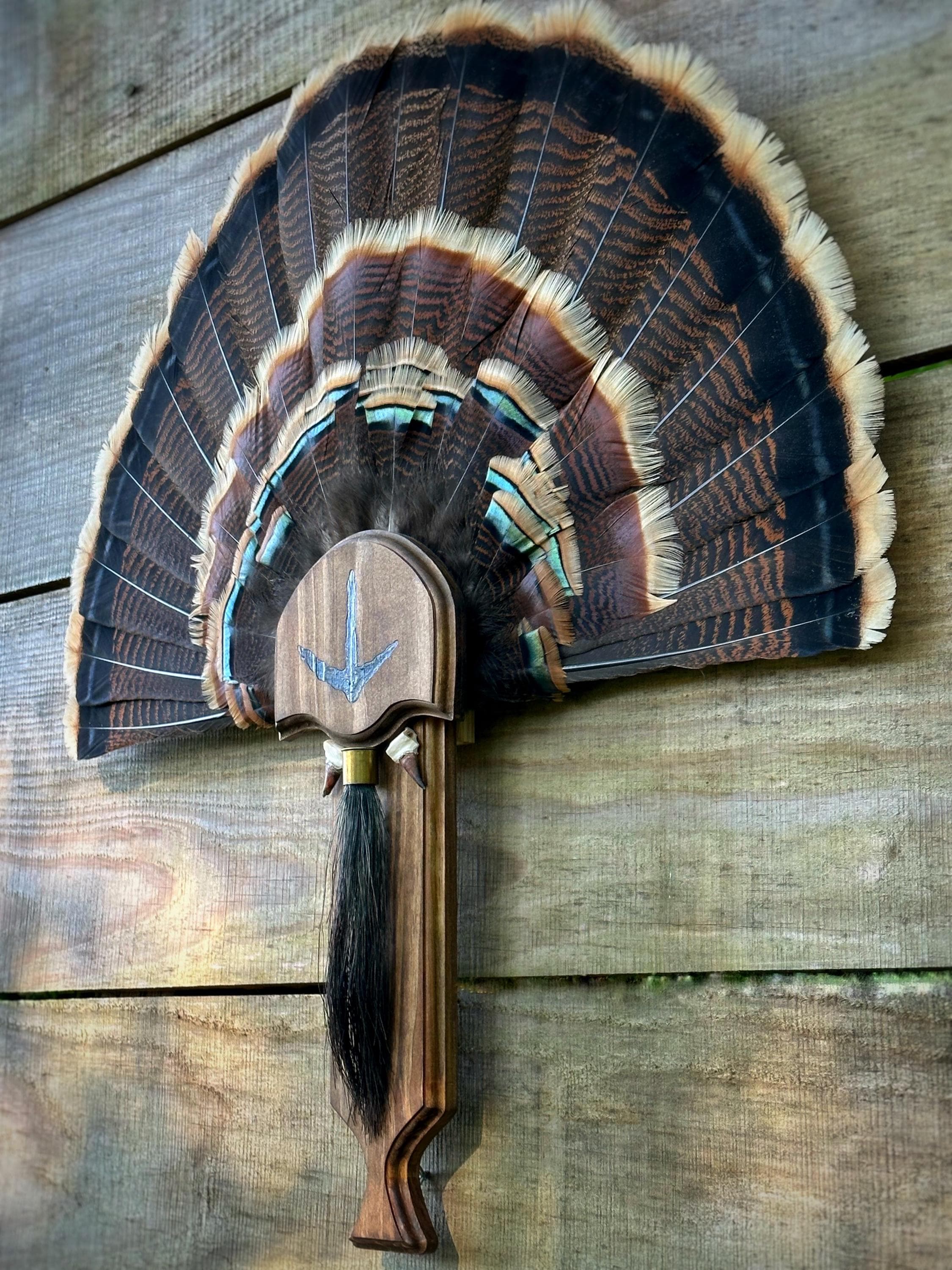 Turkey Fan Plaque (Box Call) (Lighter Stain)
