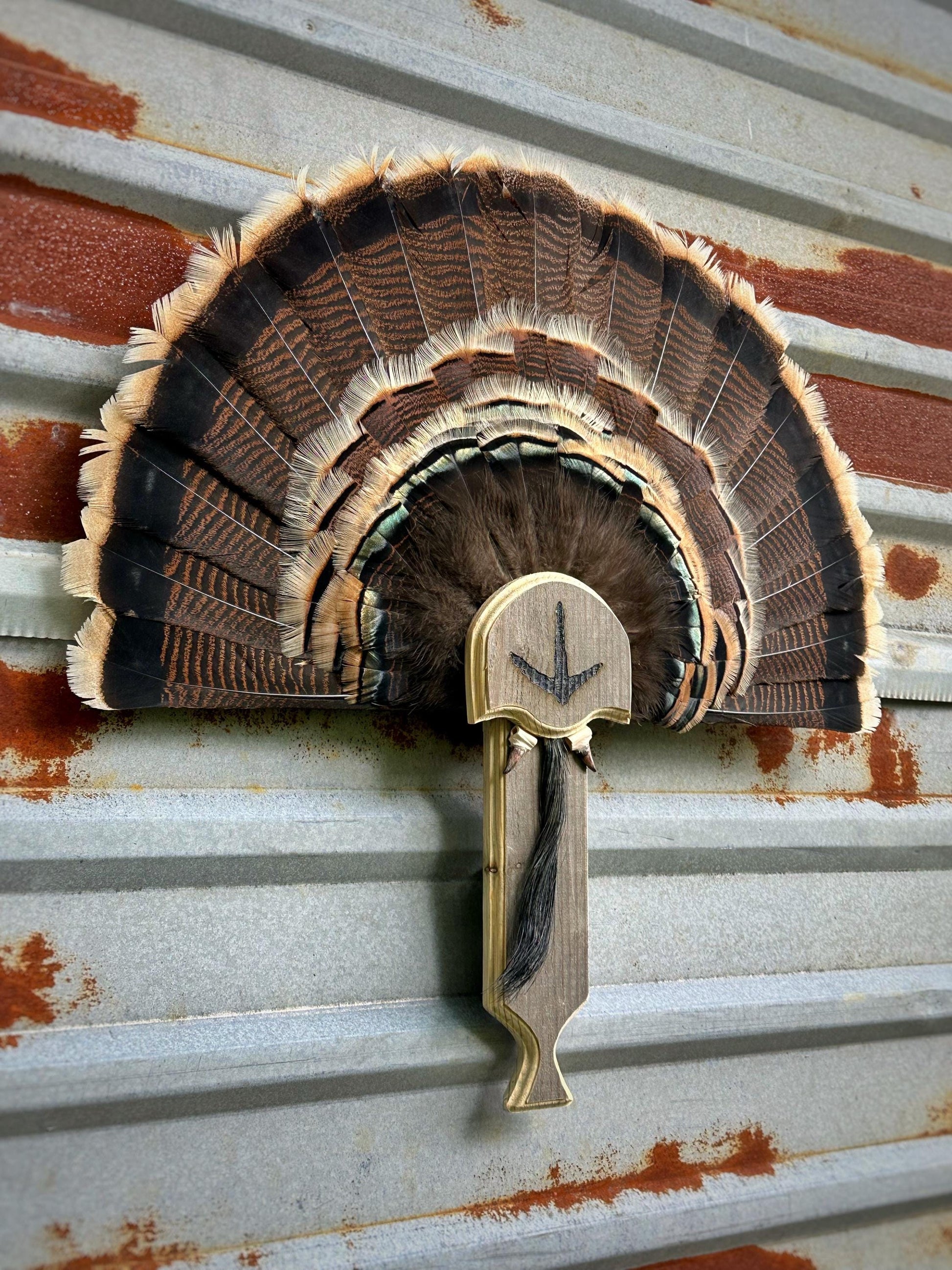 Turkey Fan Plaque (Box Call) (Lighter Stain)