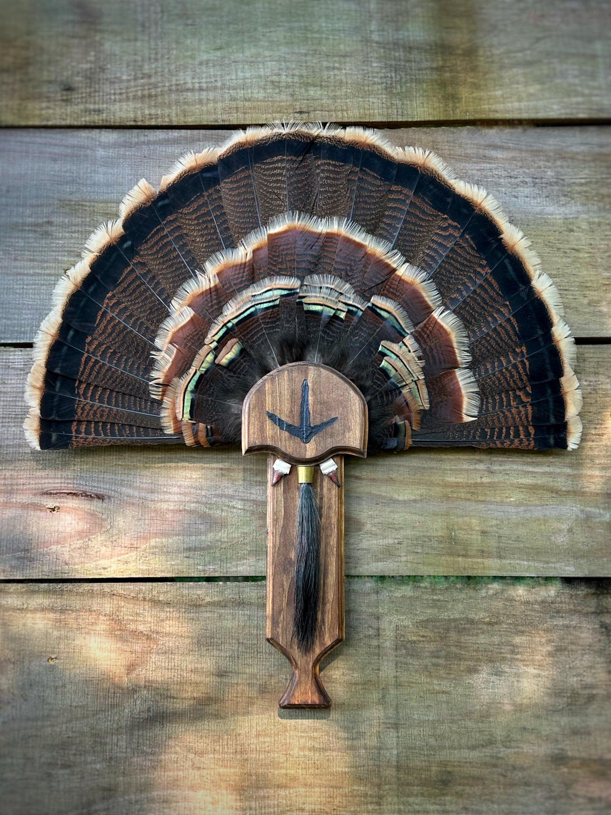 Turkey Fan Plaque (Box Call) (Lighter Stain)