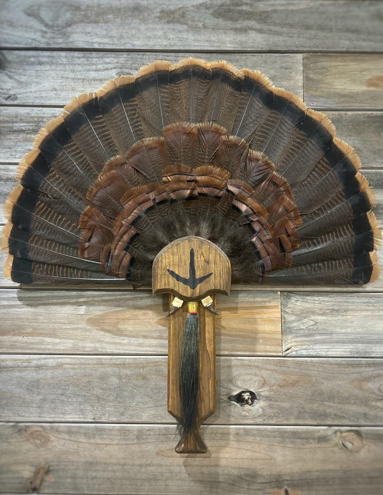 Turkey Fan Plaque (Box Call) (Lighter Stain)