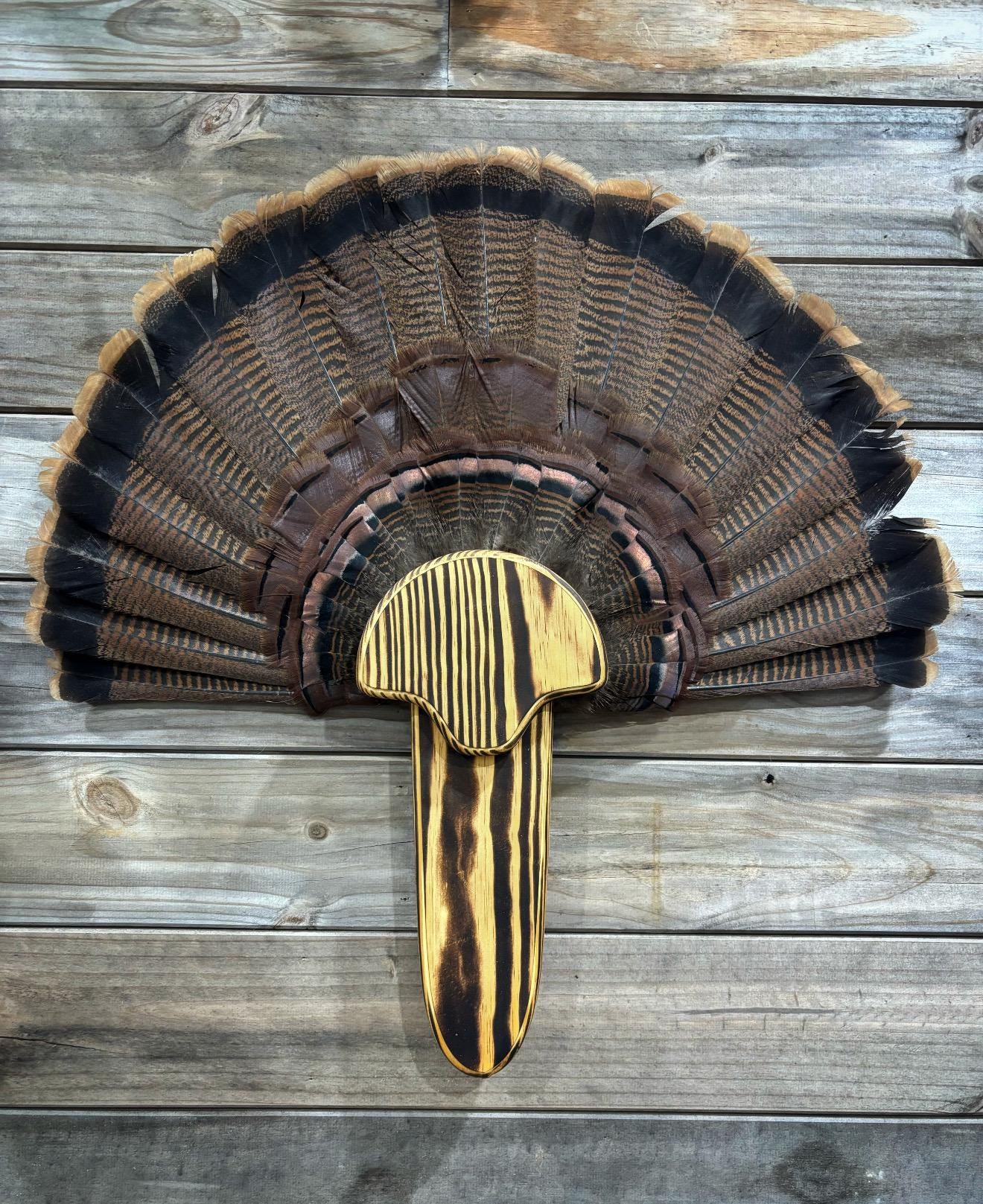 Barnwood Turkey Fan Plaque